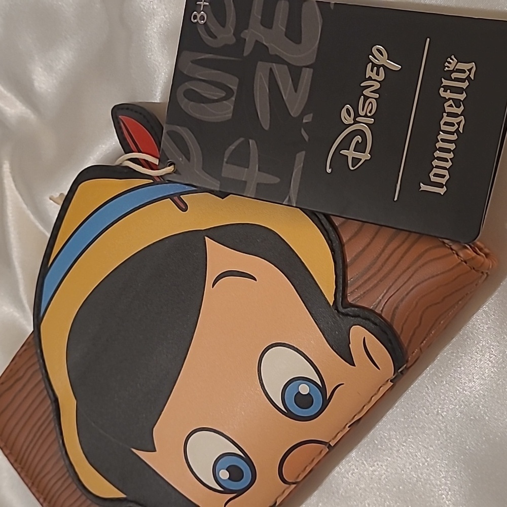 Loungefly Brown Pinochio Wallet with Vintage Metal Hardware - Picture 8 of 10